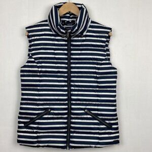 Saint James S Excursion Vest Quilted Striped Nautical Navy White Removab…